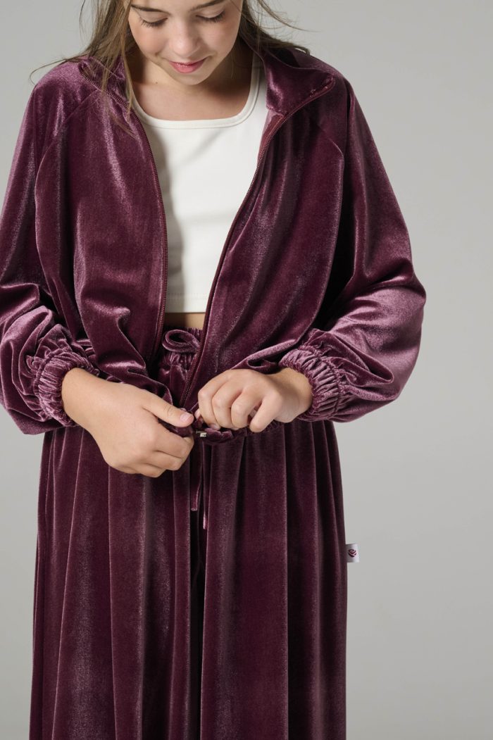 Melin Rose Σετ βελούδο oversized με ζακέτα Βιολετί (3)